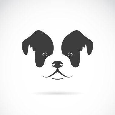 Beyaz arkaplanda bir köpek yüzünün (bulldog) vektör görüntüsü