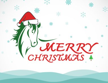 Neşeli Noel tebrik kartı ATI whiet arka plan üzerinde vektör