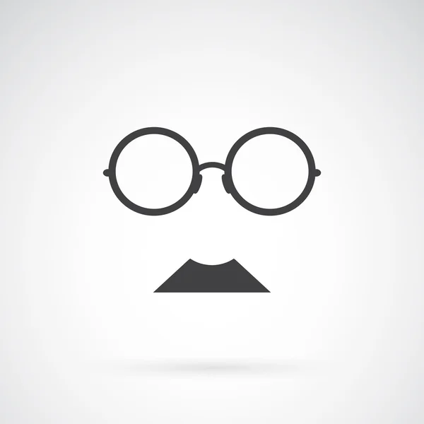 Wektorowy wizerunek okularów i wąsów na białym tle — Wektor stockowy