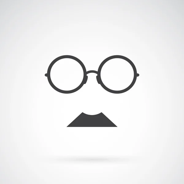 Imagen vectorial de gafas y bigote sobre fondo blanco — Vector de stock