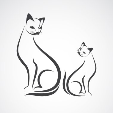Beyaz arkaplanda bir kedi tasarımı vektör görüntüsü