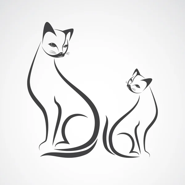 Imagem vetorial de um desenho de gato em um fundo branco — Vetor de Stock