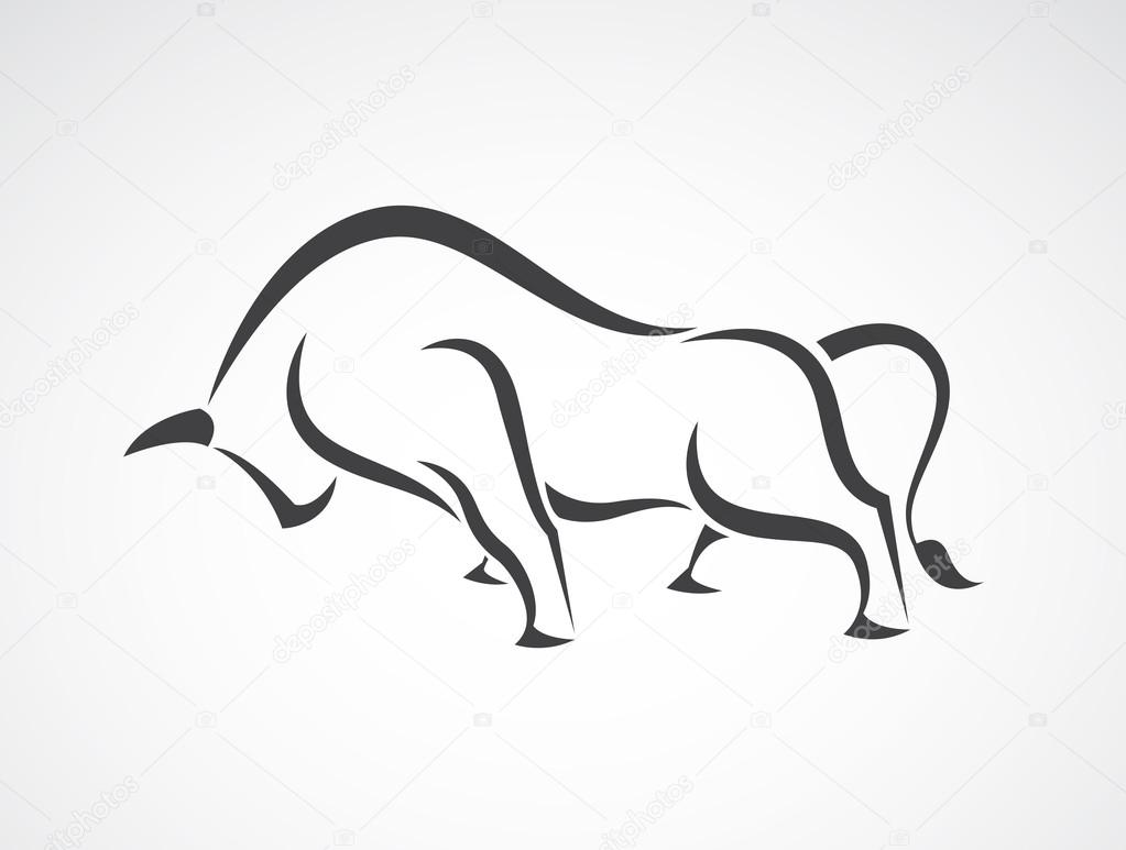 Vector image of an bull design on a white background