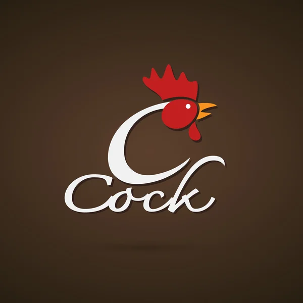 Vector design cock is text on a brown background. — Stock Vector