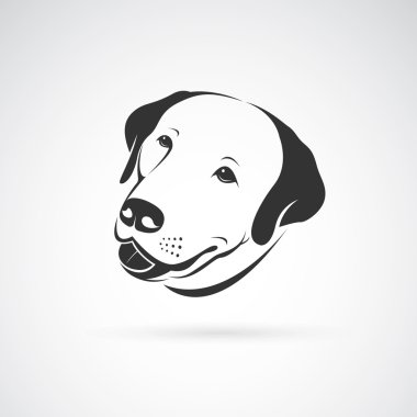 Beyaz arkaplanda köpek labrador başlığının vektör görüntüsü