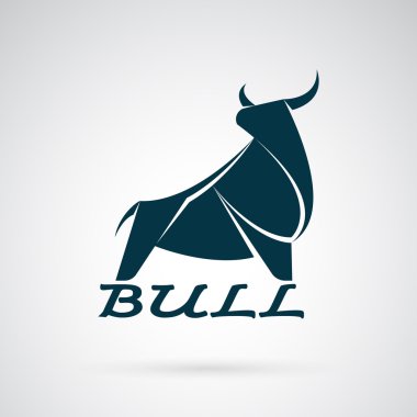 Beyaz zemin üzerinde bir boğa tasarım vektör görüntüsü. Logo, Symb