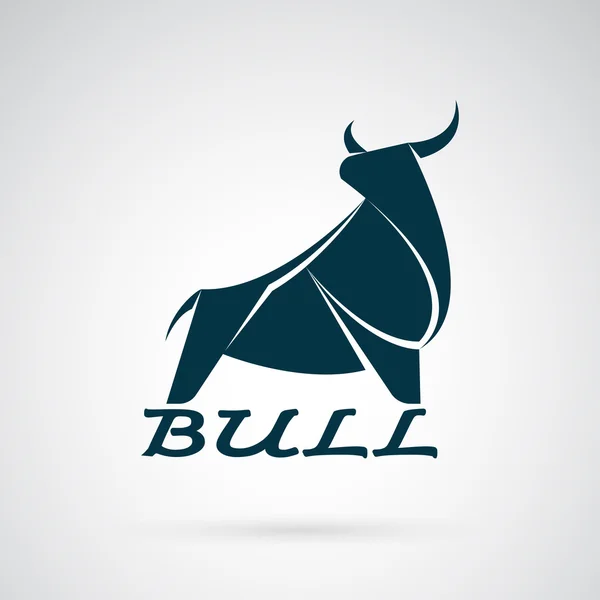 Vector image of an bull design on a white background. Logo, Symb — Stock Vector