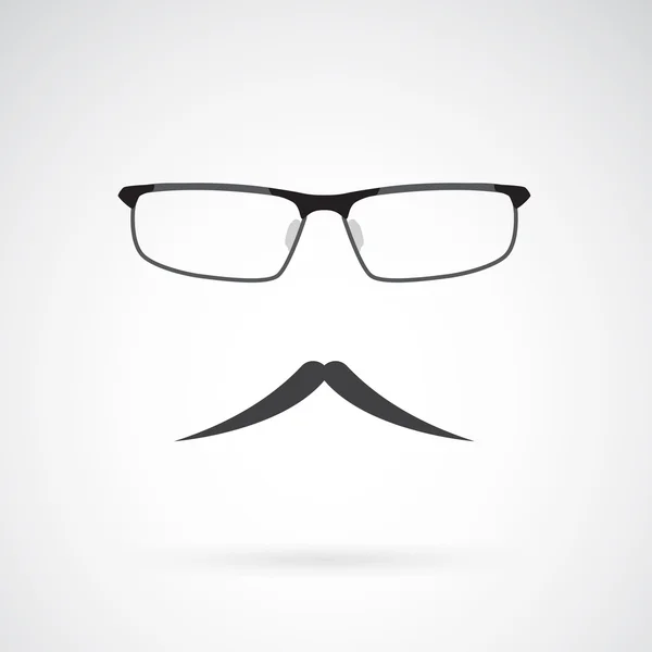 Imagen vectorial de gafas y bigote sobre fondo blanco — Archivo Imágenes Vectoriales