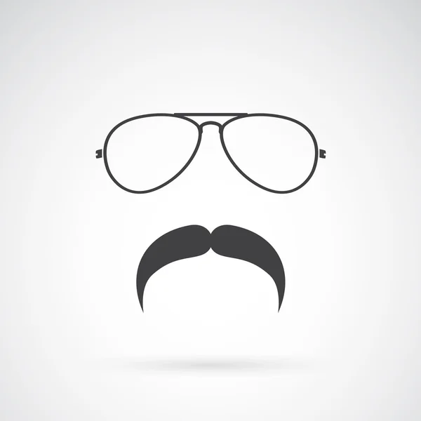 Imagen vectorial de gafas y bigote sobre fondo blanco — Archivo Imágenes Vectoriales