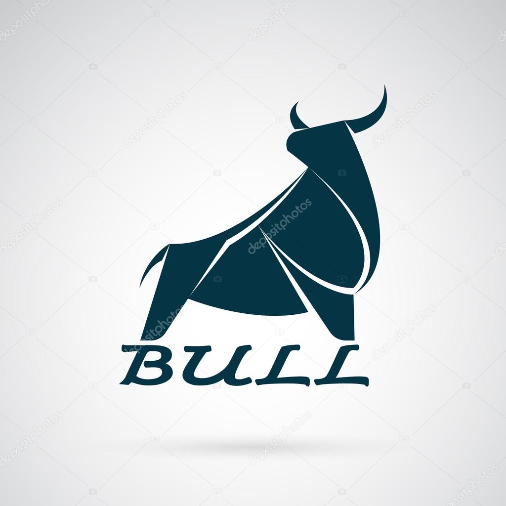 Vector image of an bull design on a white background. Logo, Symbol