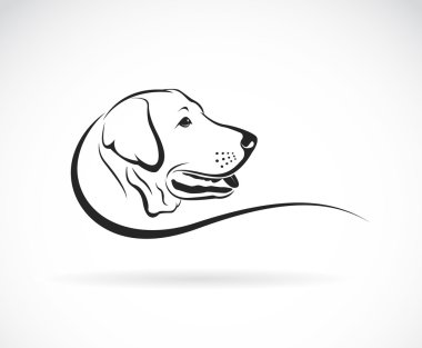 Beyaz arkaplanda köpek labrador başlığının vektör görüntüsü