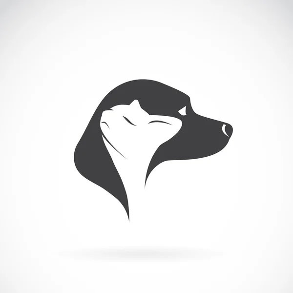 Image vectorielle du chien et du chat sur fond blanc — Image vectorielle