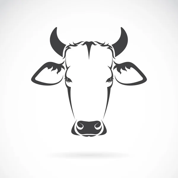 Vektor gambar kepala sapi pada latar belakang putih - Stok Vektor