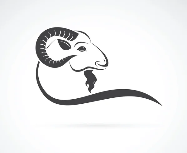 Imagen vectorial de un diseño de cabeza de cabra sobre fondo blanco — Archivo Imágenes Vectoriales