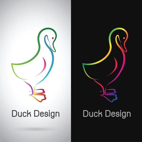 Vector image of an duck design on white background and black bac Stock Illustration
