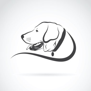 Beyaz arkaplanda köpek labrador başlığının vektör görüntüsü