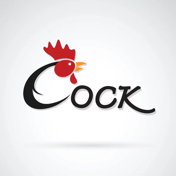 Vector design cock is text on a white background. — Stock Vector