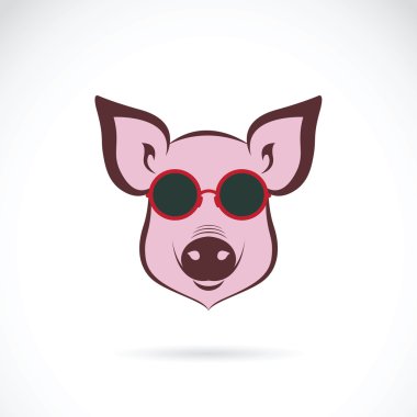 Vector image of a pig glasses on white background. Fashion clipart