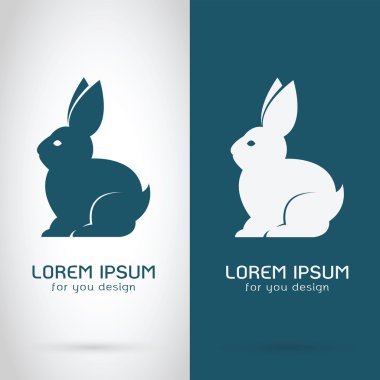 Beyaz arka plan ve mavi bac üzerinde bir tavşan tasarım vektör görüntü