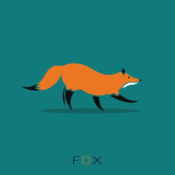 Image vectorielle d'un dessin de renard sur fond bleu — Image vectorielle