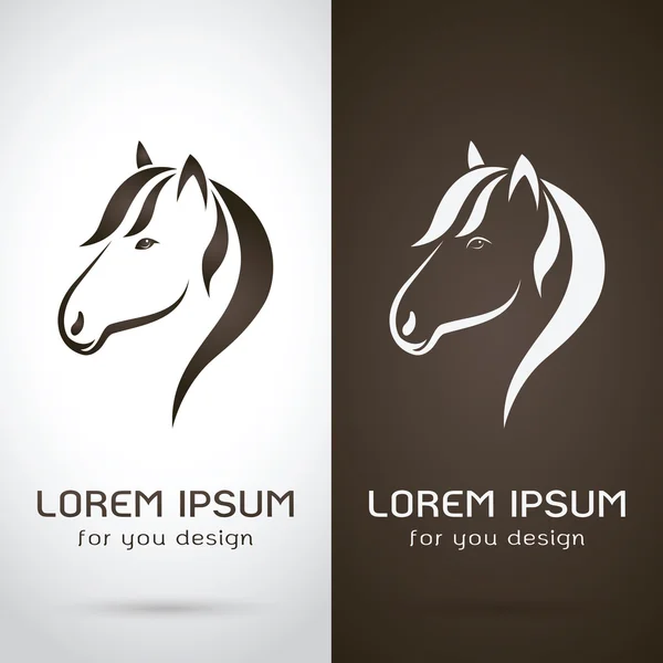 Image vectorielle d'un dessin de cheval sur fond blanc et ba brun — Image vectorielle