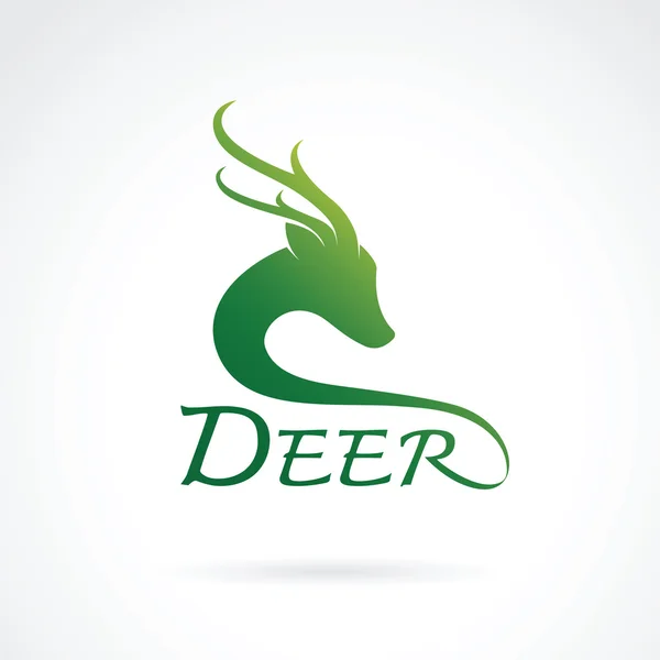 Imagen vectorial de un diseño de cabeza de ciervo sobre un fondo blanco — Vector de stock