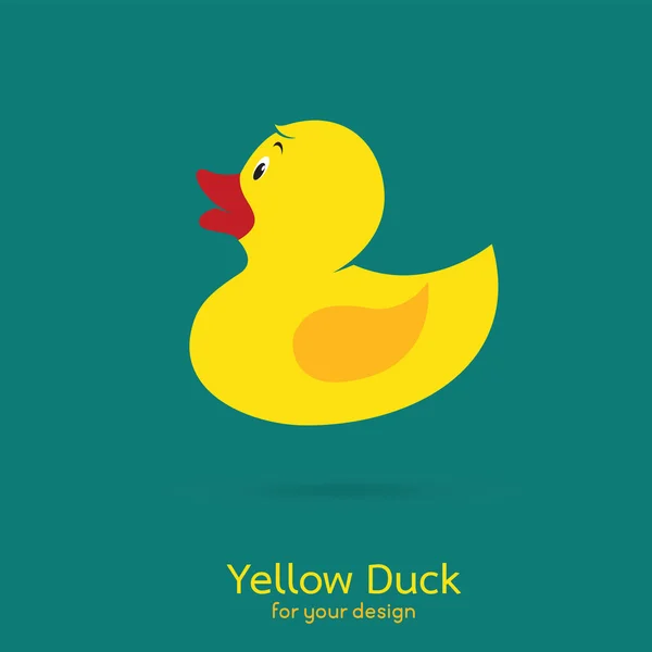 Vektorbild der gelben Ente Design auf blauem Hintergrund — Stockvektor