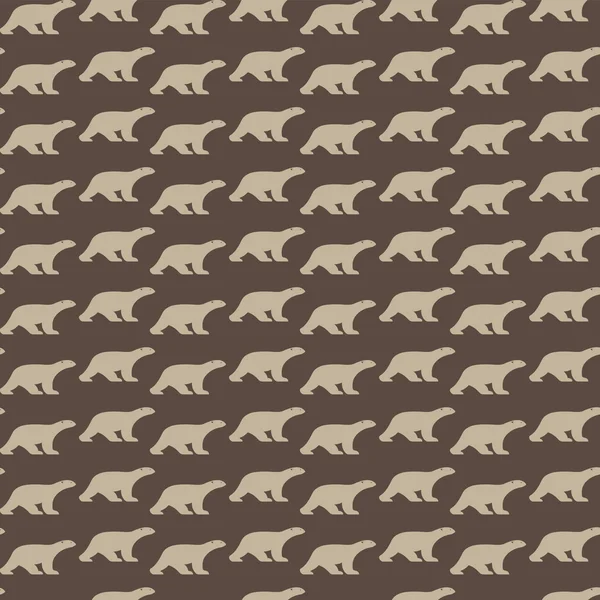 Vektor nahtloses Muster mit Bär auf braunem Hintergrund. Tapete — Stockvektor