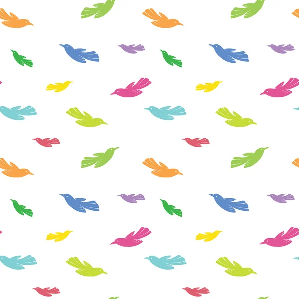 Bird vector art background design for fabric and decor. Seamless — Stock Vector