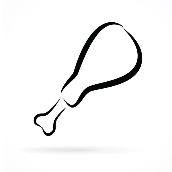 Imagen vectorial de un diseño de palillo de pollo sobre un fondo blanco — Vector de stock