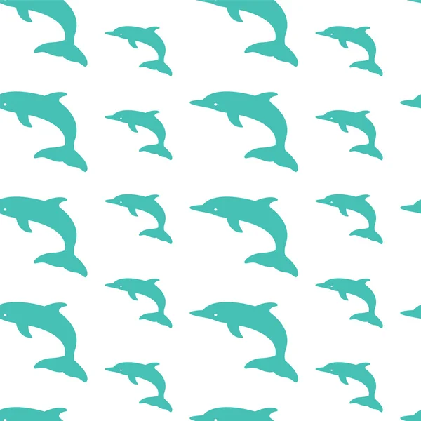 Dolphin vector art background design for fabric and decor. Seaml — Stock Vector