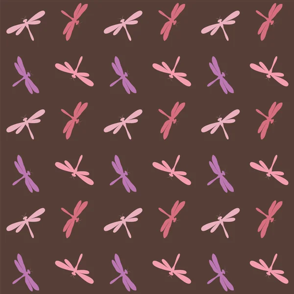 Dragonfly vettoriale arte disegno di sfondo per tessuto e arredamento. Mare — Vettoriale Stock