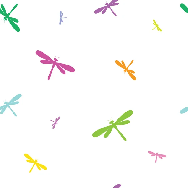 Dragonfly vector arte fondo diseño para la tela y la decoración. Mar. — Archivo Imágenes Vectoriales