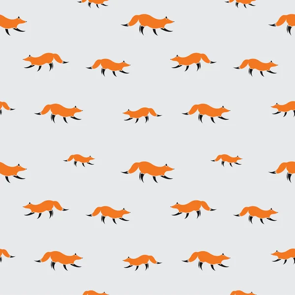 Fox vector kunst achtergrondontwerp voor stof en decor. Naadloze — Stockvector