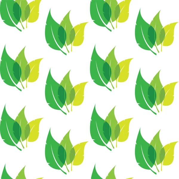 Vector naadloze patroon met groene bladeren op een witte achtergrond. w — Stockvector