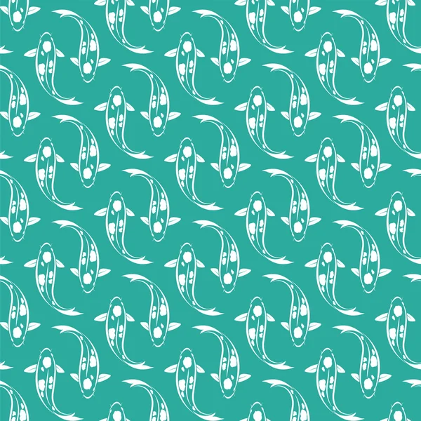 Koi fish vector art background design for fabric and decor. Seam — Stock Vector