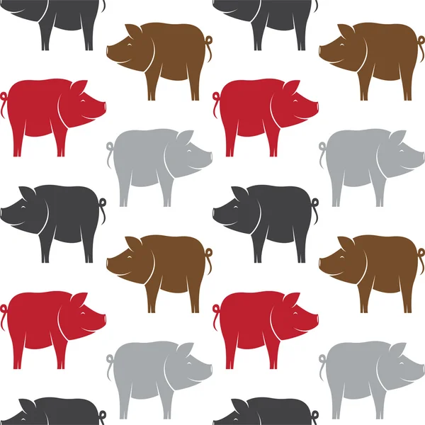 Vektor nahtloses Muster mit Schwein auf weißem Hintergrund. Tapete — Stockvektor