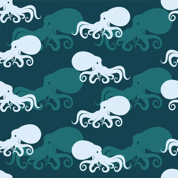 Octopus vector art design di sfondo per tessuto e arredamento. Seaml — Vettoriale Stock