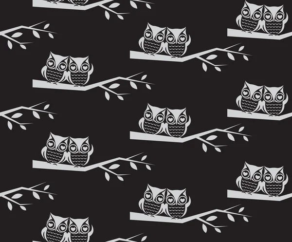 Hibou et branche vecteur art fond design pour tissu et décor — Image vectorielle