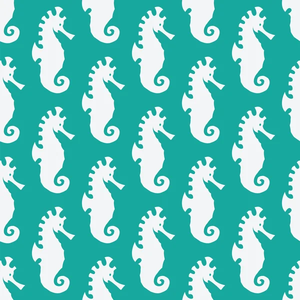 Sea horse vector art background design for fabric and decor. Sea — Stock Vector