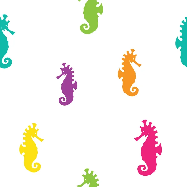 Sea horse vector art background design for fabric and decor. Sea — Stock Vector