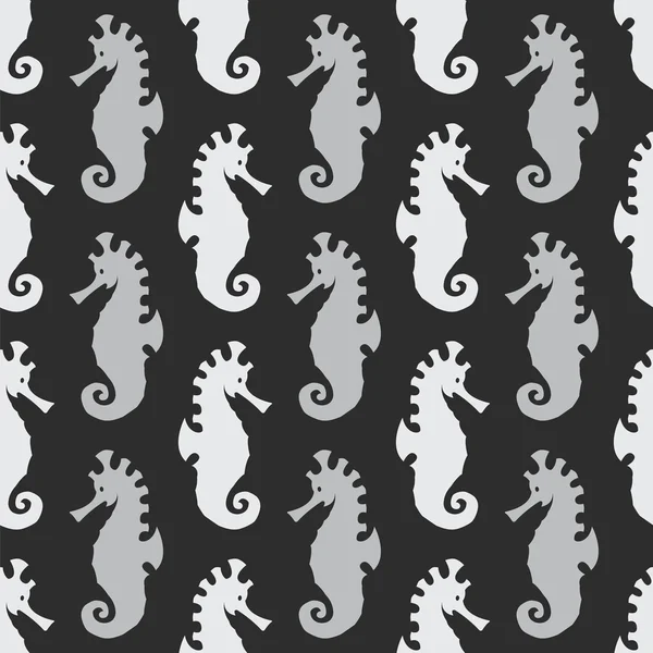 Seepferdchen-Vektor-Kunst Hintergrunddesign für Stoff und Dekor. Wasser — Stockvektor