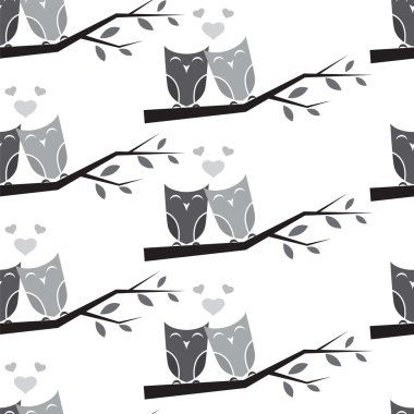 Baykuş ve şube kumaş ve dekor için arka plan sanat tasarlamak vektör
