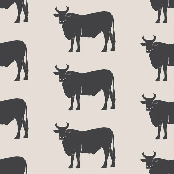 Diseño de fondo de arte de vector de vaca para tela y decoración. Sin costuras — Vector de stock