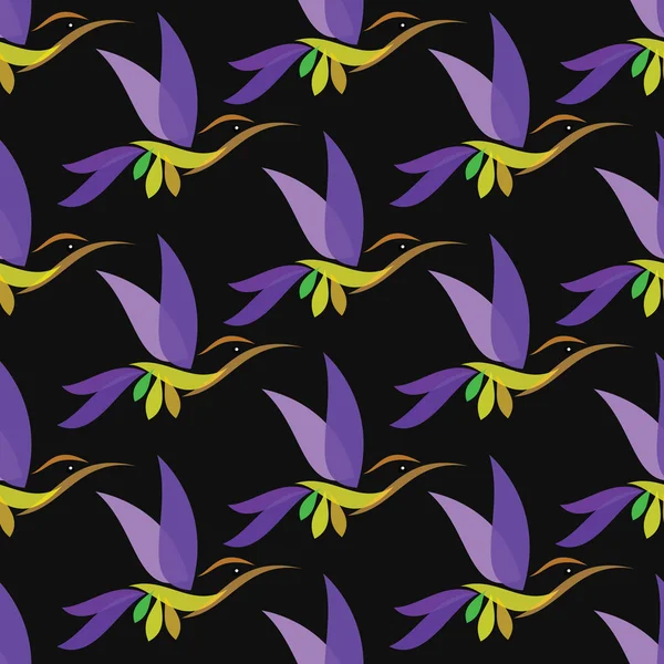 Hummingbird vettore arte disegno di sfondo per tessuto e arredamento. S — Vettoriale Stock