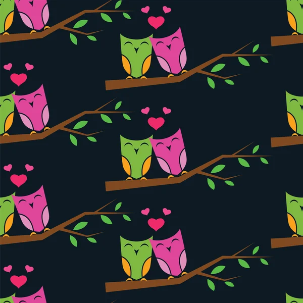 Hibou et branche vecteur art fond design pour tissu et décor — Image vectorielle