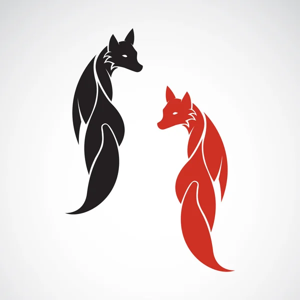 Imagem vetorial de um desenho de raposa em fundo branco — Vetor de Stock