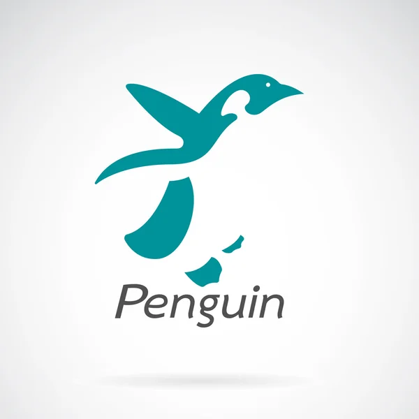 Imagen vectorial de un diseño de pingüino sobre fondo blanco — Vector de stock