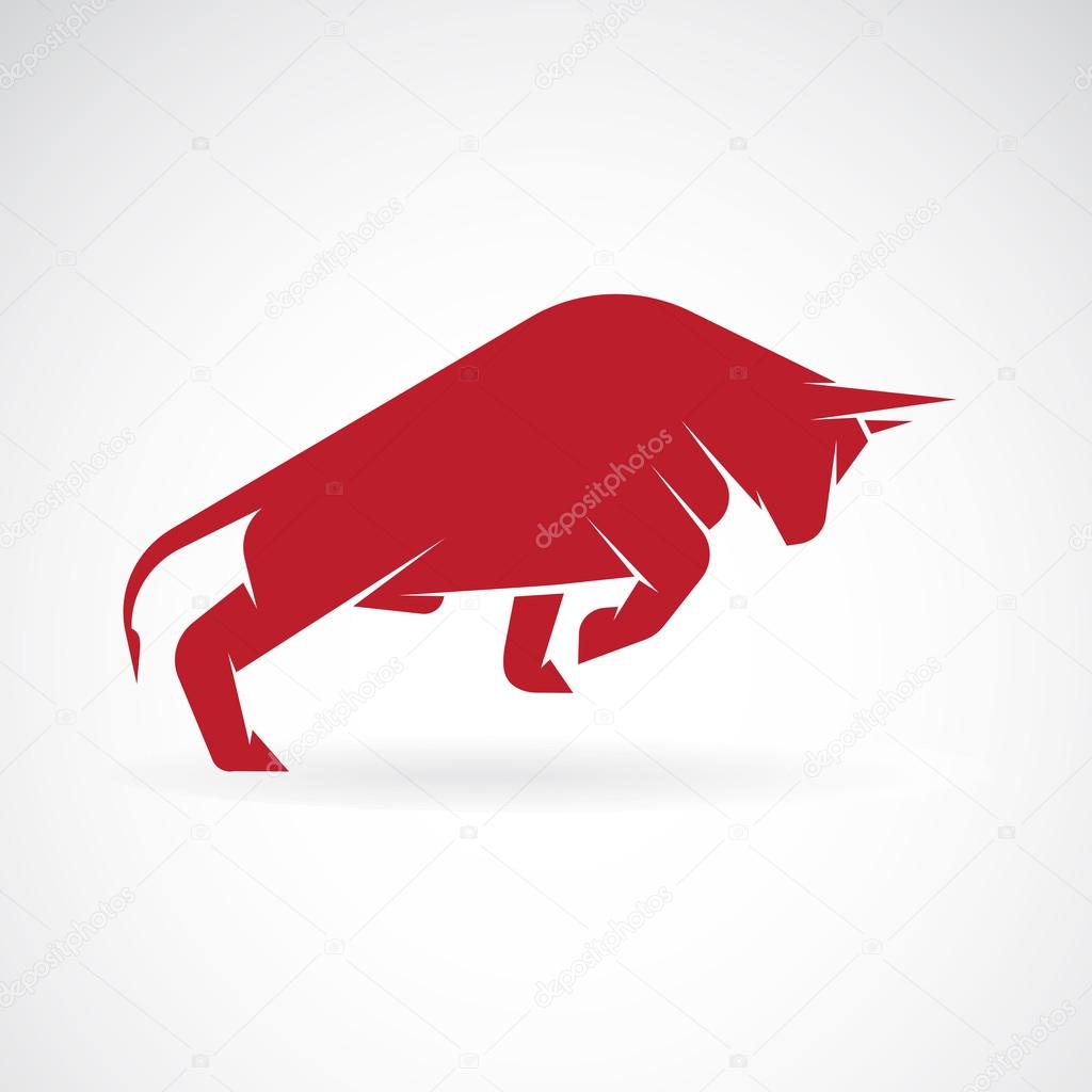 Vector image of an bull design on a white background
