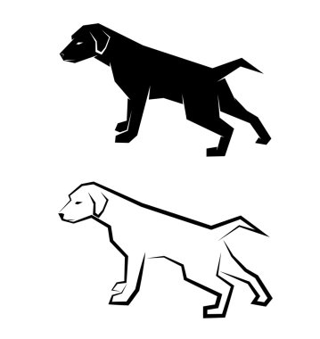 Beyaz arkaplanda bir köpek labradorunun vektör görüntüsü